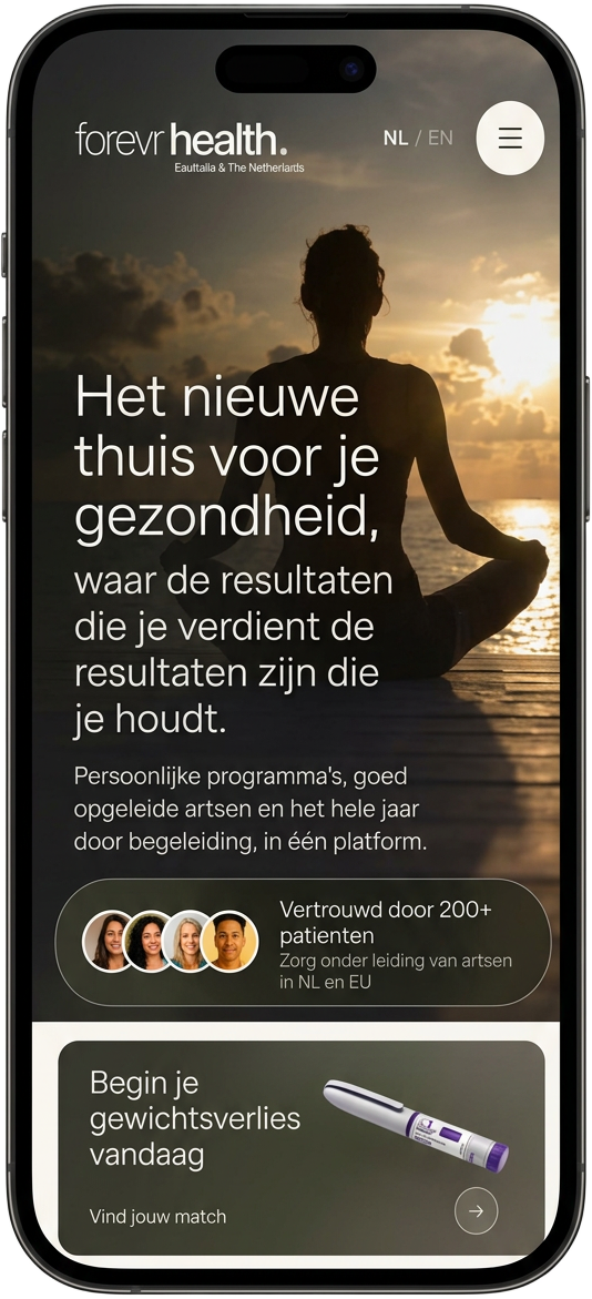 De Forevr Health app op een telefoon